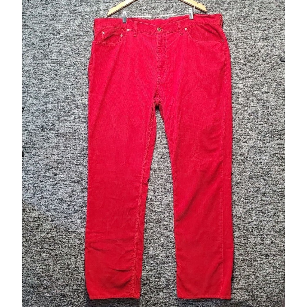 VTG Polo Ralph Lauren Corduroy Pants Mens Tall 44T x 36 Red Straight Leg Cords